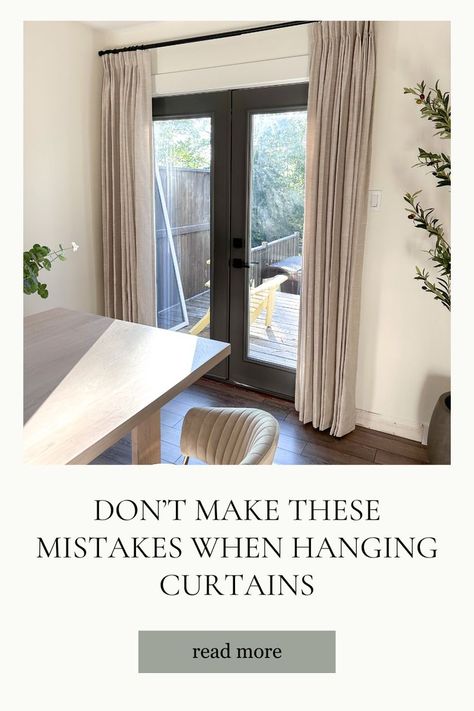 easy luxury look when you hang your curtains the right way! Let me show you how in a quick guide! elevate your home with these simple times. DIY, home decor, living room, bedroom, dining room, neutral home decor, Curtain Hanging Guide, Accent Walls Modern, Curtains In Dining Room, Dining Room Neutral, Amazon Curtains, Modern Neutral Home, Curtains Amazon, How To Hang Curtains, Easy Decor Ideas