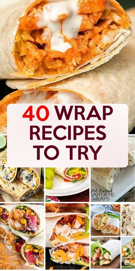 Get ready for a flavorful adventure! This collection of 40 wrap recipes will wrap your taste buds in delight. From classic chicken Caesar to veggie-packed wraps, there's something for everyone. Wrap Recipes For Lunch, Easy Chicken Wrap, Chicken Wraps Healthy, Healthy Wrap, Field Meals, Wraps Recipes Easy, Wraps Easy, Wraps Recipes Healthy, Steak Wraps