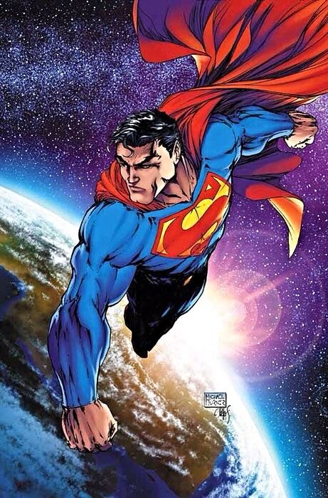 Superman by Michael Turner Superman Comic Icons, Superman In Space, Superman Comic Panels, Superman Collection, Superman Comic Art, Superman Design, Superman Flying, Christopher Reeves, Art Dc Comics