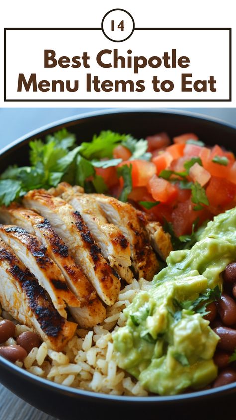 A delicious Chipotle burrito bowl filled with rice, beans, guacamole, and grilled chicken. Chipotle Food Pics, What To Order At Chipotle, Best Chipotle Order, Vegan Sofritas, Chipotle Menu, Chipotle Order, Carnitas Burrito, Chipotle Bowl, Vegan Chorizo