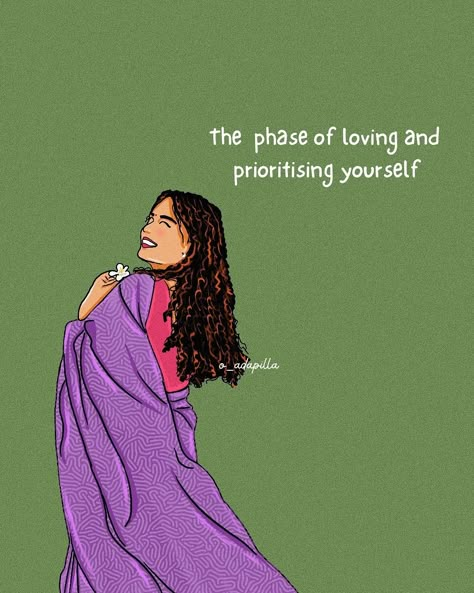 The phase loving yourself🤌🏻🌸 . . Art by @o_adapilla Follow for more 🫶 . . #love #selflove #quotesoftheday #illustration #artist #instagram #o_adapilla #doc_sparkling #explore #india #sareelove #artoftheday Thought For Self Love, Self Love Illustration Art Aesthetic, Positive Girl Aesthetic, Self Love Instagram Story, Soft Quotes Aesthetic, Bold Quotes Woman, Powerful Woman Drawing, Drawings About Healing, Love Yourself Illustration