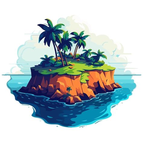 Island Illustration, Childrens Book Illustrations, Inktober 2024, Science Illustration, Roblox T Shirt, Artist Alley, Island Art, Art Idea, Tropical Island