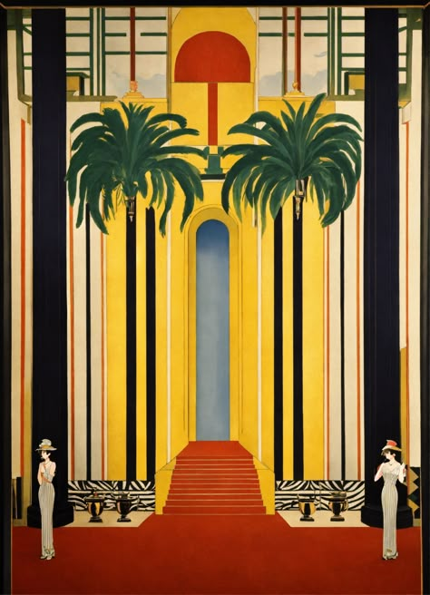 Art Deco Garden Design, Robert Hoppe, Hollywood Glamour Decor, Art Deco Signage, Art Deco 20s, Art Deco City, Art Deco Garden, Art Deco Colors, Art Deco Room