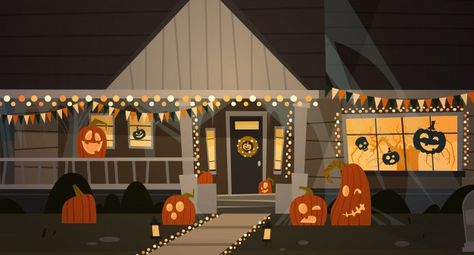 Videographer Portfolio, Gacha Backgrounds Outside, Vector House, Halloween City, Fiesta Halloween, Casa Halloween, Building Front, Illustrator Vector, Anime Backgrounds Wallpapers