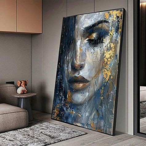 Face Oil Painting, 심플한 그림, Abstract Ideas, Minimalist Living Room Decor, Bedroom Wall Paint, Grand Art Mural, Hand Painted Wall Art, Lake Art, Custom Painting