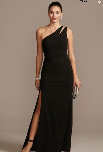 High Skirt, Black Tie Attire, Crepe Gown, 파티 드레스, Black Tie Dress, Asymmetric Neckline, Guest Attire, Wedding Attire Guest, Guest Dress