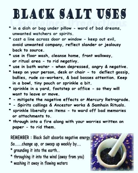 Black Salt Uses, Spiritual Ideas, Witchy Tips, Beautiful Witch, Black Salt, Eclectic Witch, Magick Spells, Wiccan Spell Book, Wiccan Witch