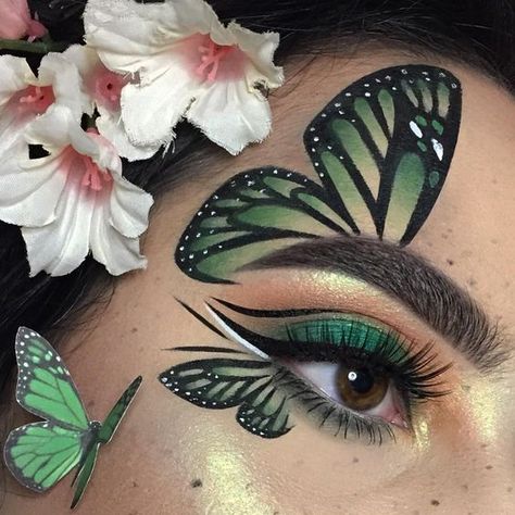 Fantasy Make-up, Halloween Make-up Looks, Make Up Designs, Butterfly Makeup, Face Art Makeup, Makijaż Smokey Eye, Fairy Makeup, Eye Makeup Designs, Makeup Eye Looks