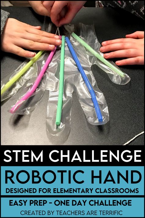 STEM Activity featuring Robotic Hands - students have the task of using given supplies to create a model of a robotic hand. They have specific criteria to follow. You will love the detailed teacher’s guide. Robotic Hand, Stem Club, Stem Engineering, Stem Classes, Engineering Activities, Engineering Design Process, Stem Challenge, Stem Steam, Steam Activities