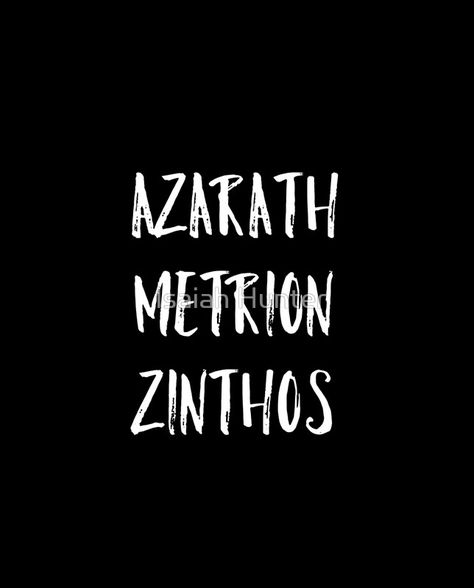 Azarath Metrion Zinthos To Share, White, Black