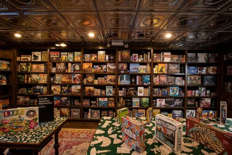 Board Game Bar, Board Game Shelf, Board Game Store, Dnd Room, Board Game Room, Board Game Cafe, Bored Games, Nerd Room, Game Cafe