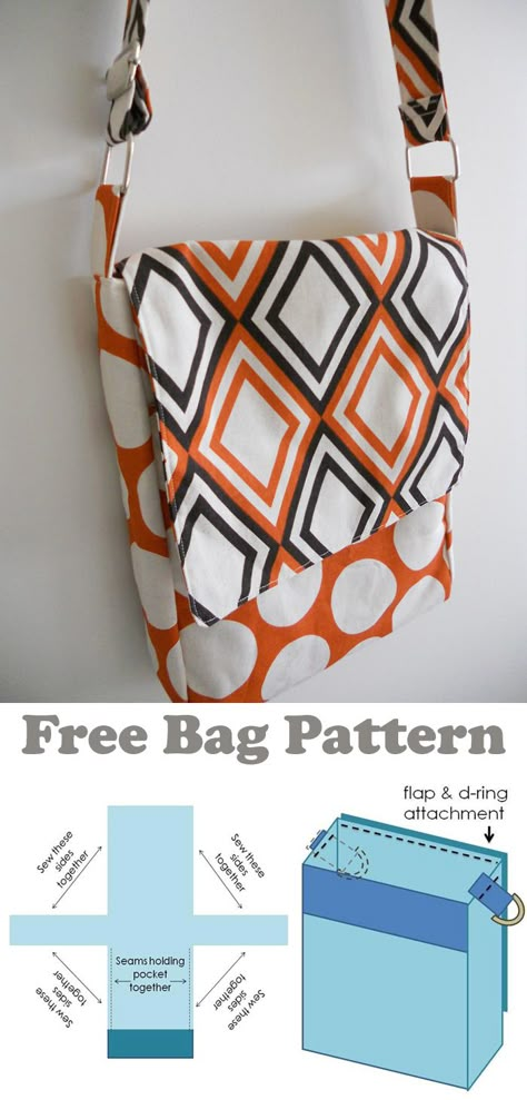 How To Make Messenger Bag, Across Body Bag Pattern, Cross Body Bag Diy Pattern Free Sewing, Messenger Bag Tutorial Free Sewing Patterns, Satchel Bags Pattern, Easy Messenger Bag Pattern Free, Pattern For Small Bag, Canvas Messenger Bag Pattern, Small Shoulder Bag Pattern