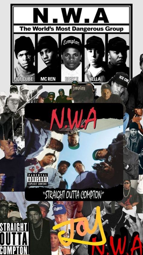 N W A Wallpaper, 90s Rappers Aesthetic, Rappers Aesthetic, 90s Rappers, Tupac Pictures, Outta Compton, Eazy E, Straight Outta Compton, Hip Hop Poster