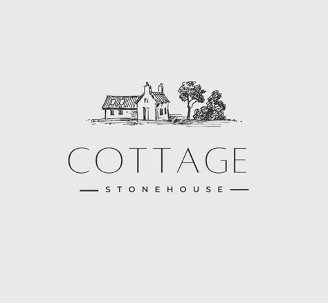 Kurt and Lydia Scherer on Instagram: "Cottage at StoneHouse. A new Airbnb opening Autumn 2022 in Bellingham, Washington." Home Logo Ideas, Wedding Venue Logo, Bakery Elements, Venue Logo, Airbnb Logo, Cottage Logo, Tree Farm Sign, Oasis Logo, Farm Logos