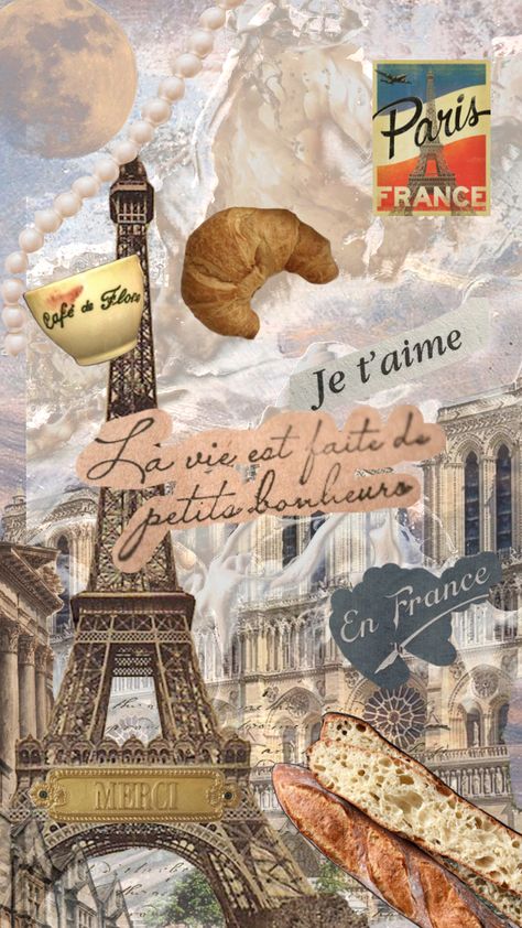 French Aesthetic Moodboard, Travel To Paris Aesthetic, French Things Aesthetic, French Aesthetic Poster, France Culture Aesthetic, French Collage Aesthetic, Aesthetic French Wallpaper, French Phone Wallpaper, French Athestic