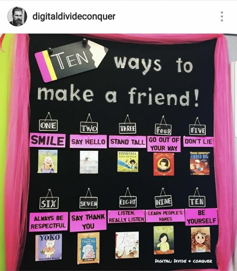 How To Make a Friend | I Teach. What's Your Superpower? Bulletin Board Template, Friends Bulletin Board, Free Bulletin Board, Counselor Bulletin Boards, School Counseling Bulletin Boards, Counseling Bulletin Boards, Friendship Board, Elementary Bulletin Boards, Work Bulletin Boards