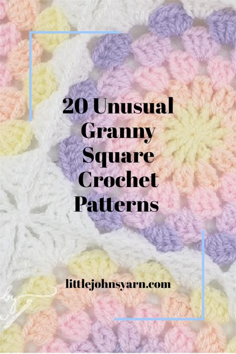 Granny squares are the building blocks of so many crochet patterns, from blankets and bags to garments and toys. But how about an unusual granny square? While the classic granny square patterns look great with any project, why not try these more unusual designs? They’re all completely free. #grannysquares #crochetsquares #grannycrochet Granny Square Three Colors, Basic Crochet Square, Crocheted Granny Squares Free Patterns, Retro Flower Granny Square Blanket, Different Kinds Of Granny Squares, Beautiful Granny Squares, Small Granny Square Pattern Free, Small Crochet Granny Squares, Weird Granny Squares