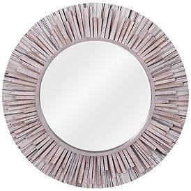 Varaluz Casa Nellie Coastal Wash Wood 30" Round Wall Mirror Coastal Mirrors, Farmhouse Wall Mirrors, Coastal Entryway, Mirror Fashion, Coastal Style Decorating, Coastal Beach Decor, Oval Wall Mirror, Mirror Shapes, Wood Wall Mirror