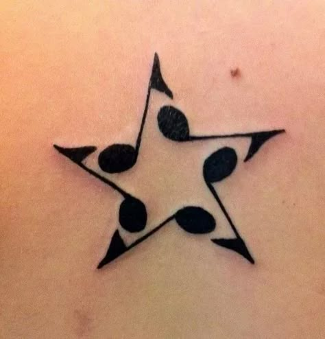 Star Tattoo Meaning, Tato Minimal, Star Tattoo Designs, Music Tattoo Designs, Note Tattoo, Geniale Tattoos, Star Tattoo, Cute Little Tattoos, Inspiration Tattoos