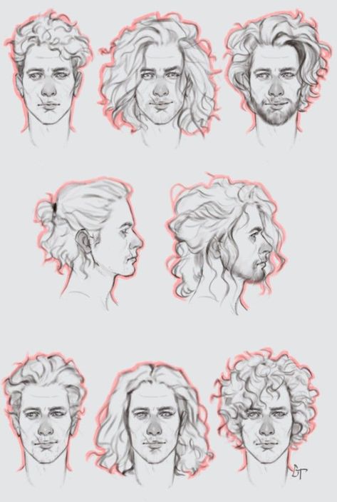 Cartoon Reference, Male Hairstyles, Some Drawings, Curly Hair Drawing, Drawing Hair, Hair Sketch, Karl Urban, Travis Fimmel, Daily Drawing