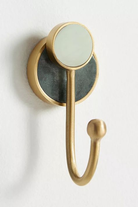 Cabinet Knobs, Drawer Pulls & More | Anthropologie Bathroom Towel Hook Ideas, Kids Bathroom Towel, Kids Bathroom Towel Hooks, Mudroom Cabinet, Brass Towel Hook, Cabinet Inserts, Bathroom Towel Hook, Bathroom Towel Hooks, Brass Wall Hook