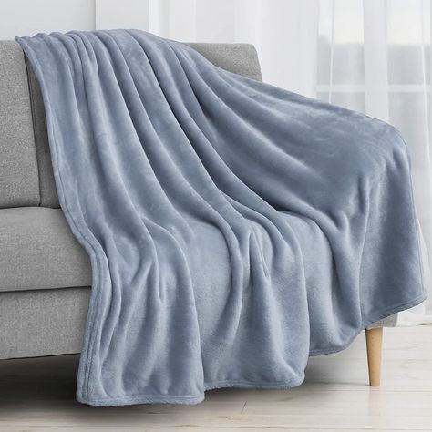 Amazon.com: PAVILIA Fleece Blanket Throw | Super Soft, Plush, Luxury Flannel Throw | Lightweight Microfiber Blanket for Sofa Couch Bed (Light Blue, 50x60 inches) : Home & Kitchen Warm Blankets Cozy, Fringe Throw Blanket, Pom Pom Blanket, Blue Throw Blanket, Microfiber Blanket, Blue Throws, Lightweight Blanket, Blue Blanket, Warm Blankets