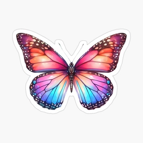 Get my art printed on awesome products. Support me at Redbubble #RBandME: https://www.redbubble.com/i/sticker/Rainbow-Butterfly-Watercolor-Wonder-by-EirinDesign/162205031.JCQM3?asc=u Glitter Bar, Butterfly Stickers, Butterfly Illustration, Easter Clipart, Diy Watercolor Painting, Scrapbook Stickers Printable, Rainbow Butterfly, Diy Watercolor, Beautiful Wallpapers Backgrounds