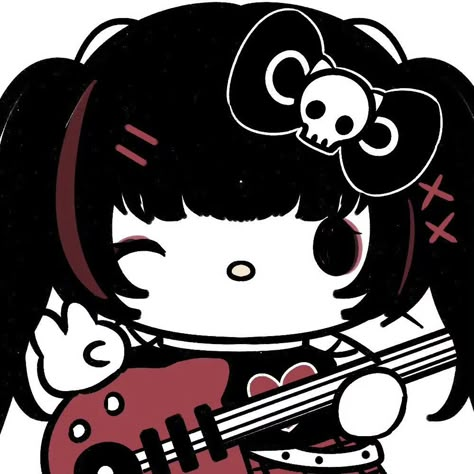 Emo Sanrio, Hello Kitty Cute, Images Hello Kitty, Emo Pfp, Hello Kitty Aesthetic, Arte Van Gogh, Kitty Drawing, Hello Kitty Drawing, Hello Kitty Art