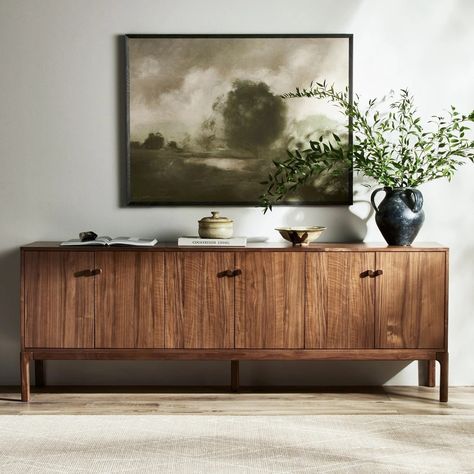 Shop Arturo Sideboard | Burke Decor Campaign Style Furniture, Sideboard Styles, Sideboard Modern, Campaign Furniture, Walnut Sideboard, Wooden Sideboard, Natural Walnut, Outdoor Dining Furniture, Walnut Veneer