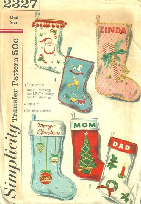 Vintage Stocking Patterns Vintage Christmas Stockings, Stocking Ideas, Felt Stocking, Christmas Stocking Pattern, Stocking Pattern, Vintage Stockings, Xmas Stockings, Old Christmas, Old Fashioned Christmas