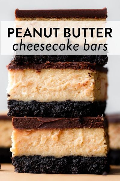 Peanut Butter Cream Cheese Bars, Cheesecake Bars Peanut Butter, Dessert Recipes Chocolate Peanut Butter, Peanut Butter Oreo Cheesecake Bars, Peanut Butter Cup Cheesecake Recipes, No Bake Peanut Butter Cheesecake Bars, Peanut Butter Brownie Cheesecake, Peanut Butter Pie Bars, Peanut Butter Baking Recipes