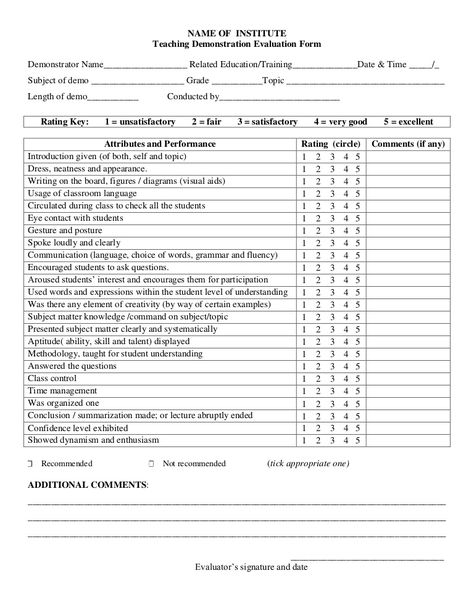 A form  that will help you to  evaluate Compalied by maazadamzai@yahoo.com Teacher Evaluation Form, Teacher Observation Form, Presentation Evaluation Form, Employee Evaluation, Employee Evaluation Form, Teacher Observation, Goal Settings, Preschool Assessment, Evaluation Employee