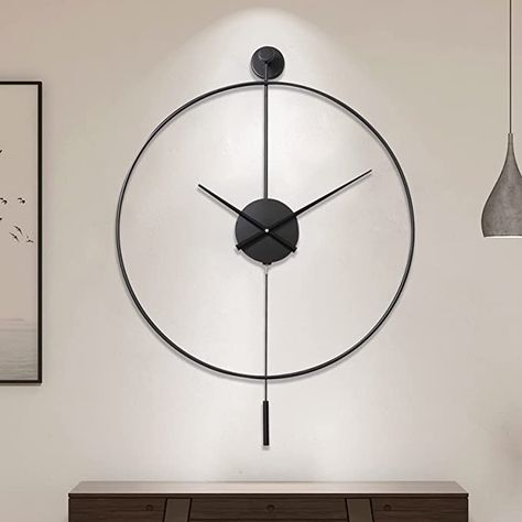 Wall Clock With Pendulum, Wall Clock Design Ideas, Large Wall Clock Decor, Living Room Wall Clock, Best Wall Clocks, Large Wall Clock Modern, Decorative Wall Clock, Bedroom Wall Clock, Wall Clocks Living Room