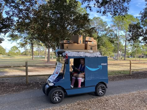 Usa Golf Cart Parade, Trunk Or Treat For Golf Carts, Golf Cart Halloween Costume, Trunk Or Treat Golf Cart, Trunk Or Treat Ideas For Golf Cart, Decorated Golf Cart Ideas Halloween, Halloween Decorated Golf Carts, Golf Cart Decorations Ideas, Halloween Golf Cart Decorations