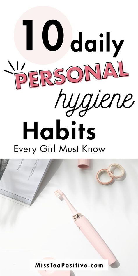 Learn the top 10 personal hygiene practices. Along with the importance of simple personal hygiene activities for women in everyday life, what is good personal hygiene, checklist for teaching girls about hygiene & best lessons for teens, basic feminine, body and shower hygiene routine ideas, proper dental or teeth hygiene hacks, safety and hygiene practices in the workplace or in school, healthy sleep hygiene tips for a perfect good night's sleep daily, good and bad hygiene habits lists and more! Personal Hygiene Checklist, Hygiene Checklist, Good Personal Hygiene, Personal Hygiene Activities, Shower Hygiene, Hygiene Lessons, Teeth Hygiene, Hygiene Hacks, Hygiene Activities