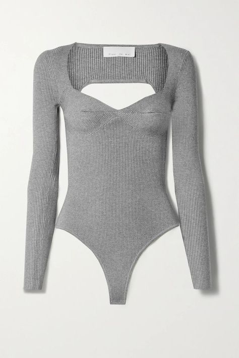 Bodysuit Tops, Grey Bodysuit, Bodysuit Fashion, Work Wardrobe, Clothing For Women, Outfits For Teens, Net A Porter, Pretty Outfits, Aesthetic Clothes