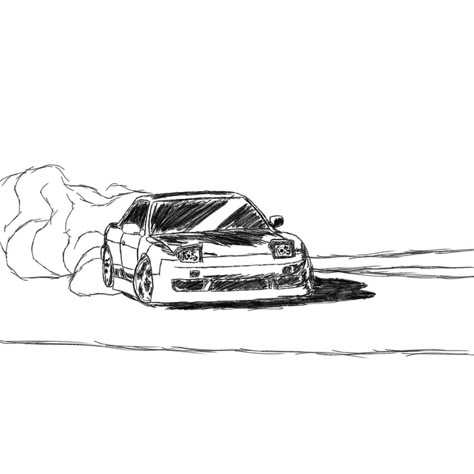 Car Drifting Drawing, Car Drifting, Cool Car Drawings, Nissan 240sx, Car Design Sketch, Graffiti Drawing, Mini Drawings, Doodle Art Designs, Sketch Ideas