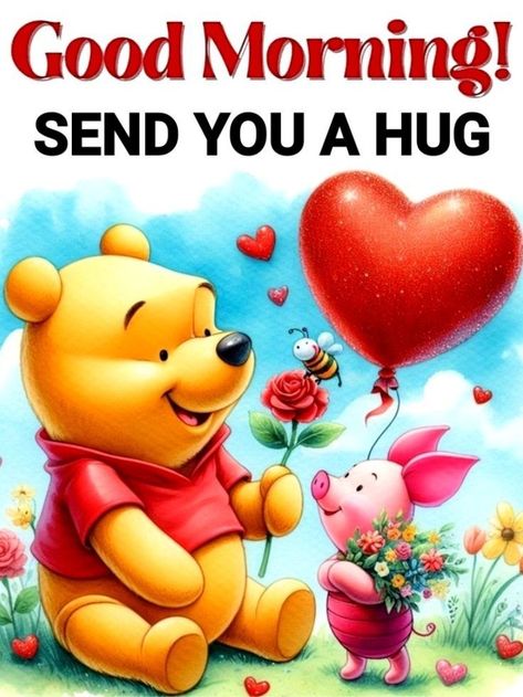 Good Morning! Sending You A Hug Pictures, Photos, and Images for Facebook, Tumblr, Pinterest, and Twitter Weekly Greetings, Pooh Wallpaper, Hug Pictures, Hug Images, Good Morning Animals, Morning Sister, Morning Hugs, Good Morning Hug, Good Morning Sister