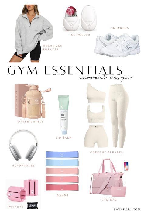 Gym Girlies Outfit, Gym Essentials Woman Aesthetic, Gym Must Haves For Women Amazon, Gym Outfits Ideas For Women, Amazon Must Haves Gym Girl, Styling Gym Clothes, Gym Clothing Aesthetic, Gym Workouts Outfits For Women, Workout Outfit Inspo Aesthetic