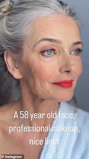 Supermodel Paulina Porizkova proudly shows off her natural, makeup-free '58-year-old face' as she opens up about why she REFUSES to get Botox or filler | Daily Mail Online Over 60 Beauty, Porizkova Paulina, Women With Wrinkles, Makeup For 50 Year Old, Makeup For 60 Year Old, Old Lady Makeup, 38 Year Old Woman, Botched Plastic Surgery, With And Without Makeup