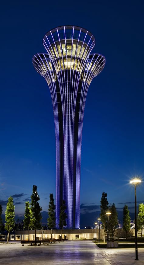 Gallery of Expo 2016 Antalya Observation Tower / Nita Architects - 11 Observation Tower, Dubai Architecture, Commercial And Office Architecture, Getty Center, Unusual Buildings, Facade Lighting, Skyscraper Architecture, Antalya Turkey, Tower Design