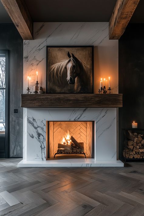 Ignite Your Imagination: Unique Fireplace Design Inspiration Marble Fireplace Surround Makeover, Grand Fireplace Ideas, Porcelain Slab Fireplace, European Fireplace, Gas Fireplace Makeover, Huge Fireplace, Unique Fireplace, Fireplace Marble, House Fireplace