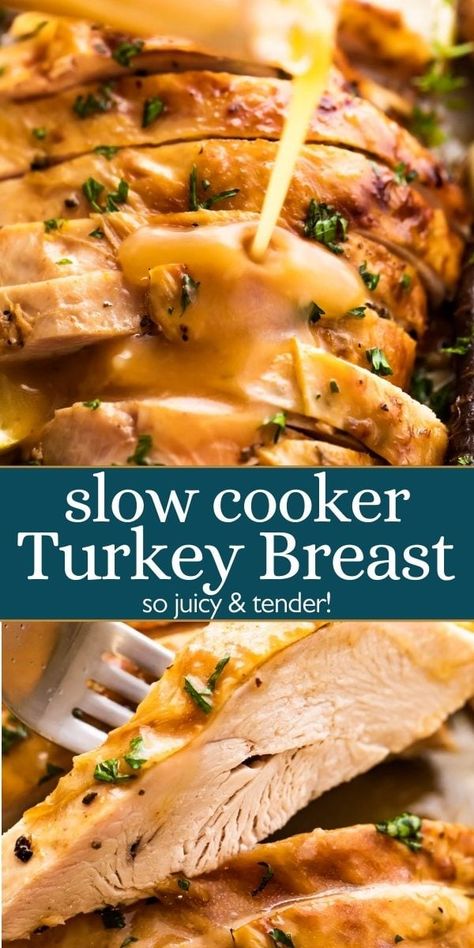 Turkey Breast Crockpot, Turkey Seasoning, Easy Turkey Recipes, Herb Turkey, Slow Cooker Turkey Breast, Turkey Tenderloin, Juicy Turkey, Crockpot Turkey, Slow Cooker Turkey