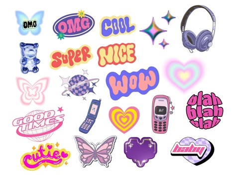 Y2k Scrapbook Stickers, Y2k Png Scrapbook Sticker, Y2k Stickers Png, Y2k Clipart, Stickers Graphic Design, 스티커 Png, Sticker Y2k, Digital Journal Stickers, Y2k Png