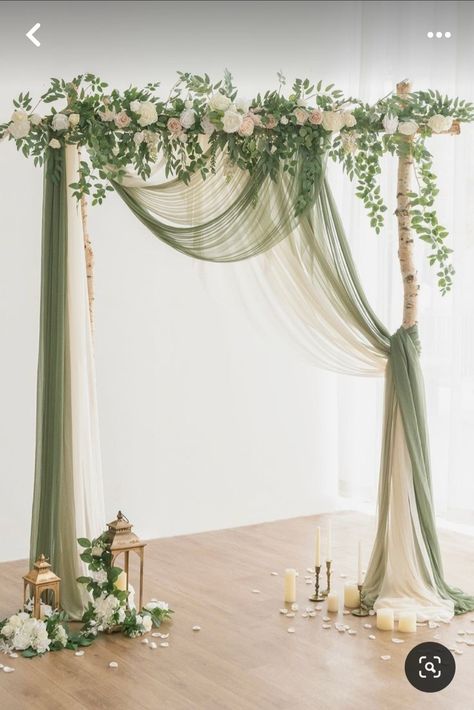 Wedding Draping, Green Themed Wedding, Draping Fabric, Arch Decoration, Sage Wedding, Wedding Decor Style, Party Dresses Online, Romantic Decor, Outdoor Home