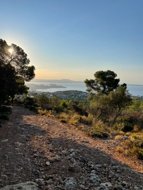 Mediterranean, sea, spain, hike, hikers, morning, #hikingadventures #aesthetic #nature #mountains #peaceful #sunrise Morning Hike Aesthetic, Hiking Spain, Spanish Mountains, Hiker Aesthetic, Spain Mountains, Mountain Hiking Aesthetic, Peaceful Sunrise, Mediterranean Forest, Spain Aesthetics