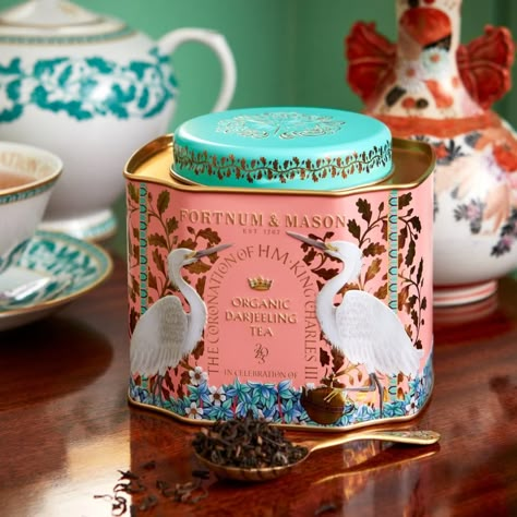 King Charles coronation memorabilia Fortnum And Mason Tea, Spices Packaging, Darjeeling Tea, Tea Packaging Design, Fortnum Mason, Packaging Label Design, Breakfast Coffee, Fortnum And Mason, The Coronation