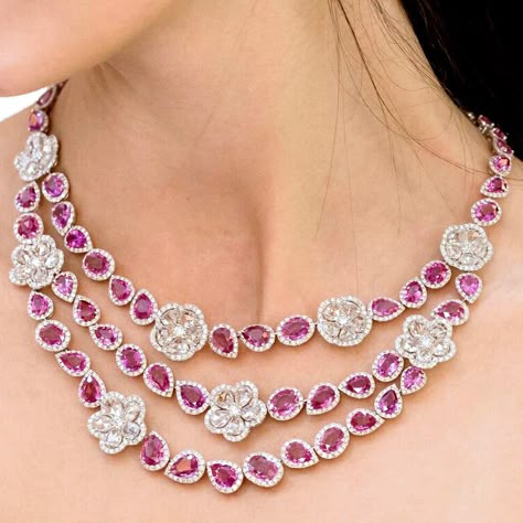 Talwar Jewellers, Ruby Diamond Necklace, Queen Royal, Fantasy Closet, Diamond Jewelry Necklace, Ruby Diamond, Stunning Necklace, Fine Jewellery Necklace, Gorgeous Necklaces