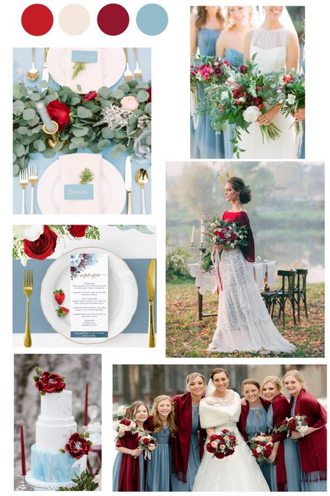 Red and Dusty Blue Wedding Color Theme Blog post, full of ideas and inspiration! #dustyblueandredwedding, #redanddustybluewedding, #dustyblueandburgundywedding, #cranberryanddustybluewedding, #dustyblueandcranberrywedding, #blueandredweddingtheme, #blueandredwedding, #redweddingtheme, #2023weddingcolors, #dustyblueandredweddingcolorpalette, #cranberryanddustyblueweddingcolorschemes, #weddingcolortrends2022, #2022weddingtrendscolorschemes, #2023weddingtrendscolorschemes Blue And Maroon Bridesmaid Dresses, Red White Blue Wedding Theme, Dusty Blue And Red Wedding Theme, Light Blue And Red Wedding Theme, Red Blue Wedding Theme, Blue Red And White Wedding, Dusty Blue And Red Wedding, Red And Blue Wedding Theme, Burgundy And Dusty Blue Wedding