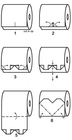 Toilet Paper Folding, Hart Origami, Paper Origami Diy, Toilet Paper Origami, Toilet Paper Art, Paper Blog, Instruções Origami, Origami Heart, Paper Origami